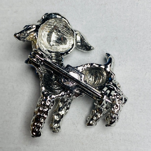 80s/90s Vintage Silver Unisex Labradoodle Dog Pin - Picture 2 of 10